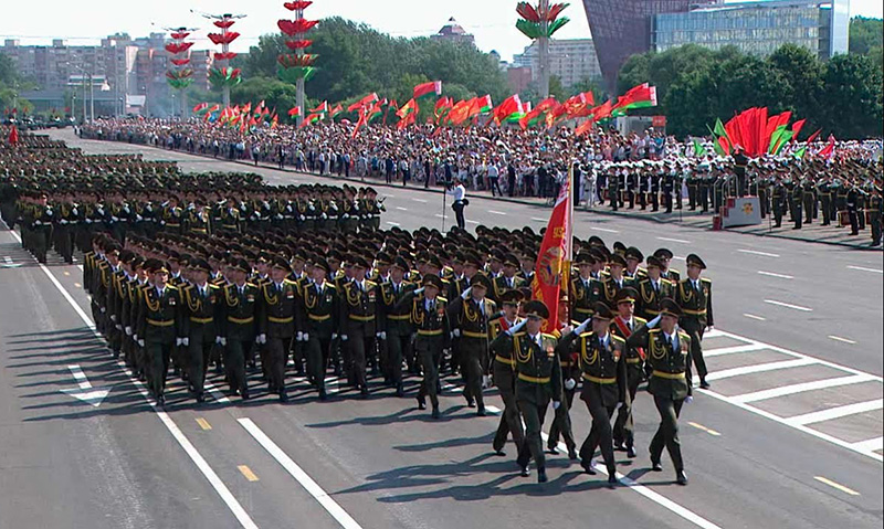 Systems of parade crew of State Authority for Military Industry at military parade on May 9 in Minsk