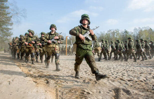 ABOUT 500 PARATROOPERS TAKING PART IN BELARUSIAN-RUSSIAN ARMY EXERCISE